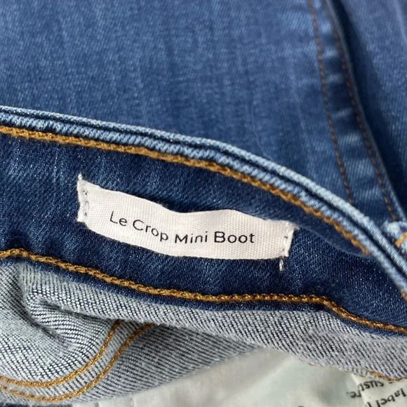 NEW Frame Le Crop Mini Boot Jeans Womens 28 Blue Raw Hem NWOT - Picture 6 of 14